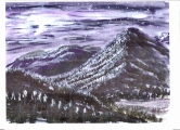 219 Moonlit Mountains Watercolor