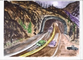 220 Tunnel under breakneck ridge Watercolor