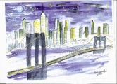 224 Brooklyn Bridge Watercolor