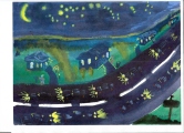 229 Night Traffic Watercolor