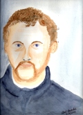 237  rendition of Titian's unkown sitter Watercolor