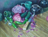 Still Life with Red Cabbage Watercolor