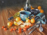 Still Life with Grape Tomatoes & Cuties Watercolor