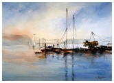 Scene On The Strait Watercolor