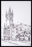 Old Town Square (Prague) Pen and Ink