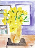 Mesart 243 Daffodils in vase Watercolor