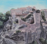 The Monastery of Great Meteoron Watercolor