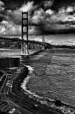 Golden Gate Bridge San Francisco Side Photography, B/W