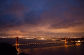 Golden Gate Bridge Span at night