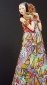 Pyramid Woman, Homage to Gustav Klimt Ceramic