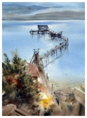 Old Benicia Fishing Shack Watercolor