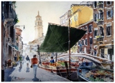 Fruit Stall, San Barnaba, Venice Italy Watercolor