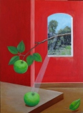 Apple Branch in the House with Red Walls N/A