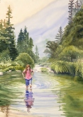 Chill'n in the Creek Watercolor