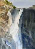 Bridal Veil Falls in Sun Watercolor