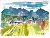 Mesart #298 Adirondack Farm Watercolor