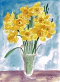 Mesart #301 Daffodils 4/21/13 Watercolor