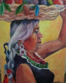 Zapotec woman with fruits basket