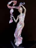 Dance with veil, Homage to Art Nouveau Ceramic