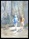 Day Hikers Watercolor