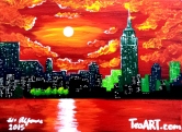NEW YORK CITY AT SUNSET Acrylic