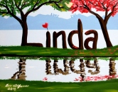 LINDA'S NAME ART DAY TIME Acrylic