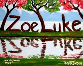 ZOE AND LUKE'S NAME ART PAINTING Acrylic