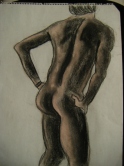 Male nude drawing Charcoal