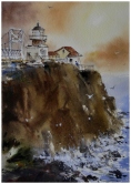 Point Bonita Light House Watercolor