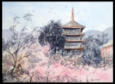 Pagoda Watercolor