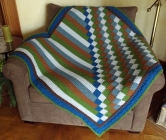 Russell Eng's Quilted Blocks & Stripes Afghan