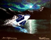ORCA WHALE PLAYING AT NIGHT 1927 Acrylic