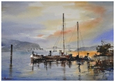 Scene On The Strait Watercolor
