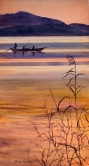 Fishing at Dawn Watercolor