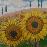 Happy Sunflowers II Oil