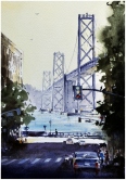 Bay Bridge Watercolor