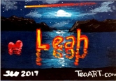 LEAH'S NAME ART - NIGHT TIME Acrylic