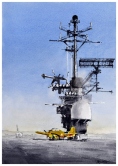 The Trainer at USS Hornet Watercolor