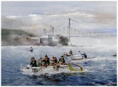 Benicia Outrigger Canoe Race Watercolor