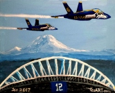 SEAHAWKS BLUE ANGELS OVER CENTURY LINK FIELD