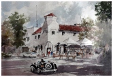 Ocean Ave. cor Lincoln St Watercolor