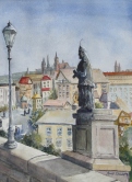 Prague's Charles Bridge Watercolor