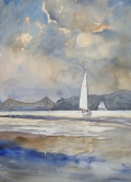 On San Francisco Bay Watercolor