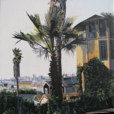 Yellow House with Palms