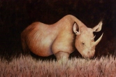 Rhino at Night Watercolor