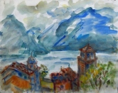 Lugano Lake Watercolor