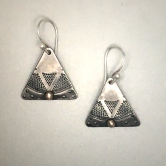Silver-Bronze Triangle Earrings Silver/Sterling