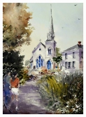 Pathway to The Church Watercolor