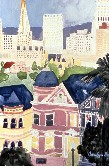 Alamo Square Watercolor