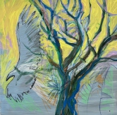 Turkey Vulture, Yellow Sky Acrylic